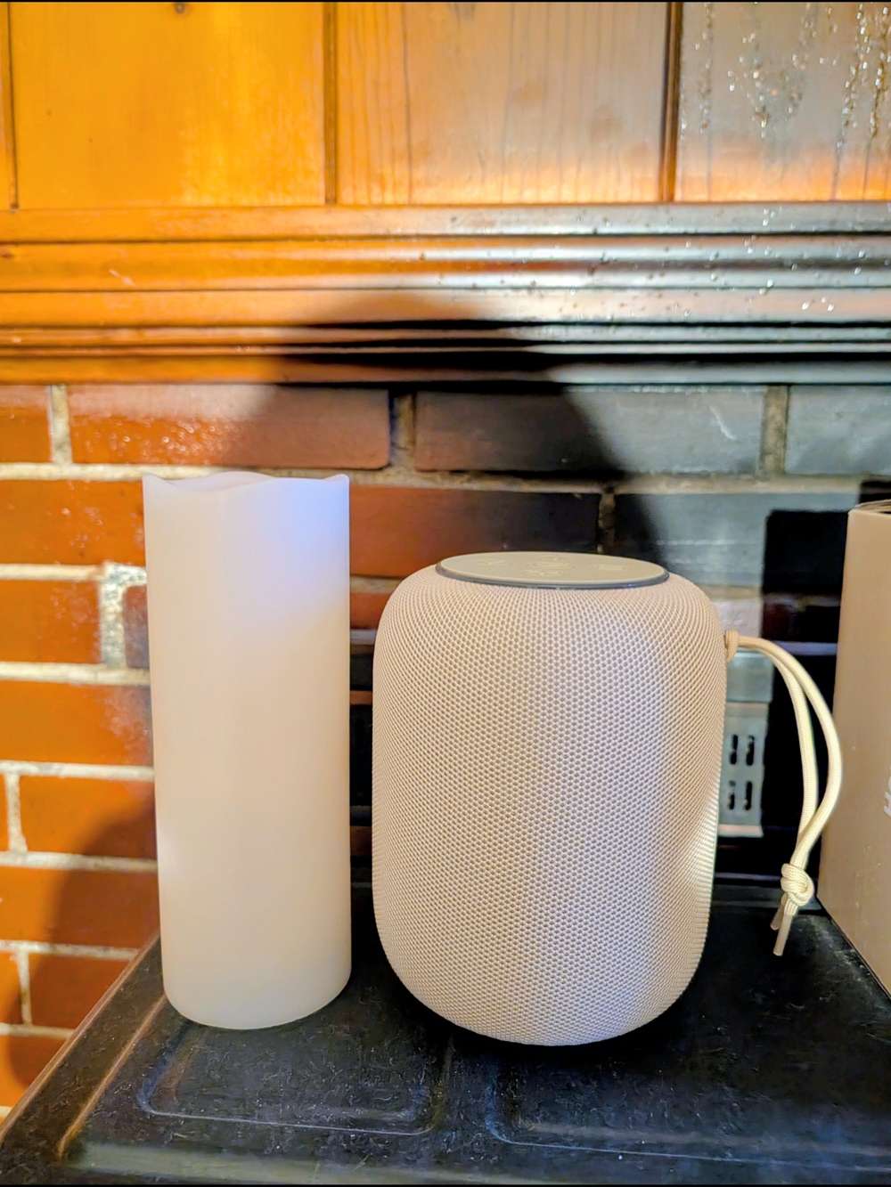 Beige Smart Speaker with Woven Mesh - Home Accents Candles & Holders